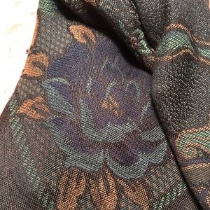 Blue/Green/Tan Floral Winter Shawl